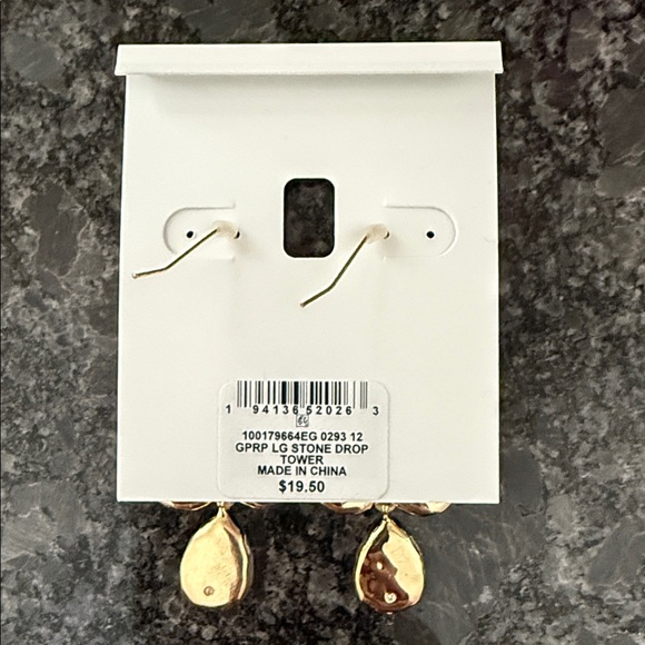 Style & Co. Gold and Red Teardrop Earrings - Picture 2 of 6